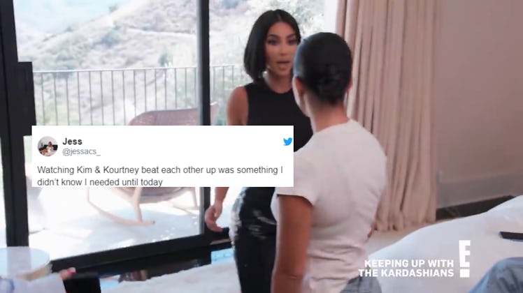 Kim and Kourtney Kardashian appear on 'KUWTK.'