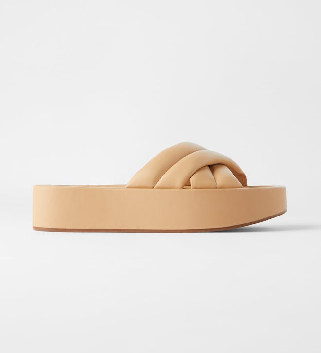 Quilted Platform Leather Sandals