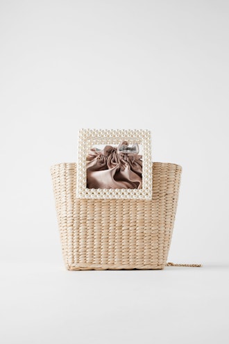 Pearl Handle Basket Bag