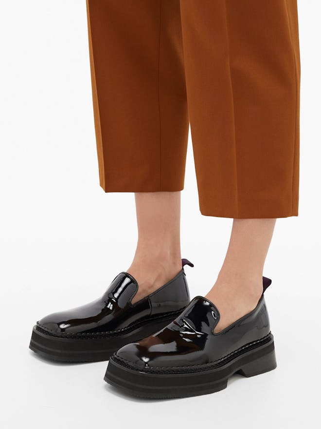 Baccarat Square-Toe Patent-Leather Loafers