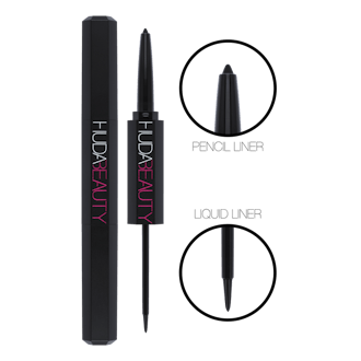 sweat-proof eyeliner: Huda Beauty Life Liner Double Ended Eyeliner Liquid & Pencil