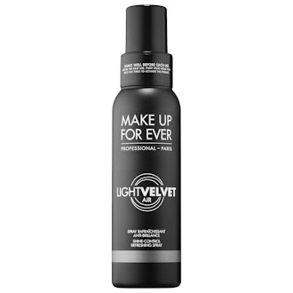 sweat-proof setting spray: Make Up For EVer Light Velvet Air Shine-Control Refreshing Spray