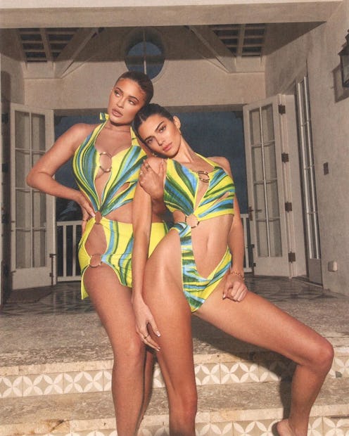 Kendall and Kylie Jenner in matching spring swimsuits 