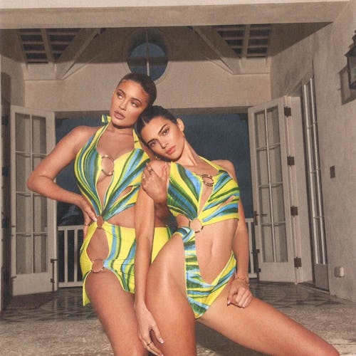 Kendall and Kylie Jenner in matching spring swimsuits 