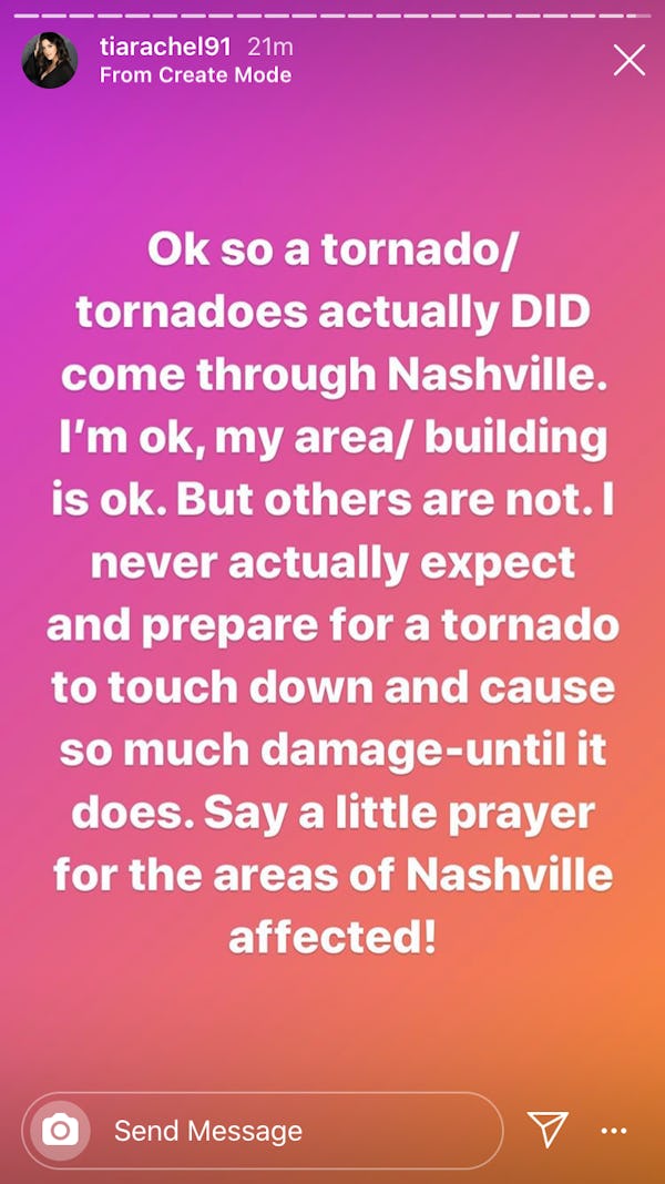 Tia Booth Nashville Tornado Instagram Update