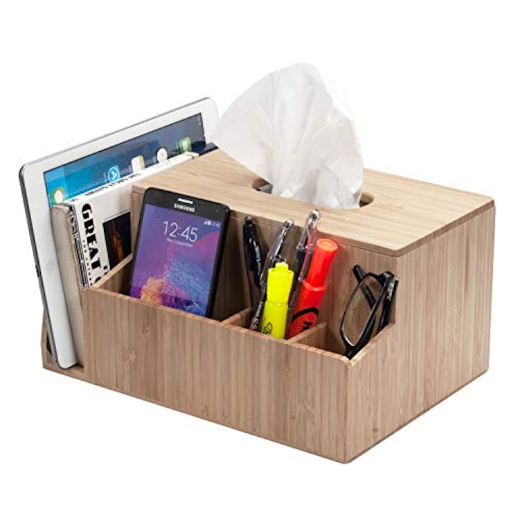 MobileVision Bamboo Tissue Box Holder
