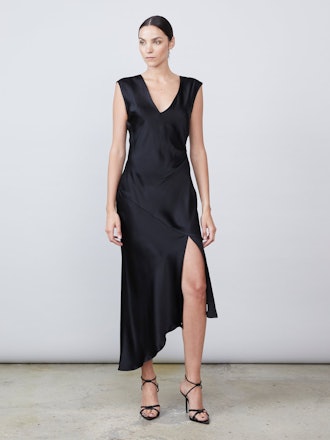 Desiree Deep-V Silk Dress