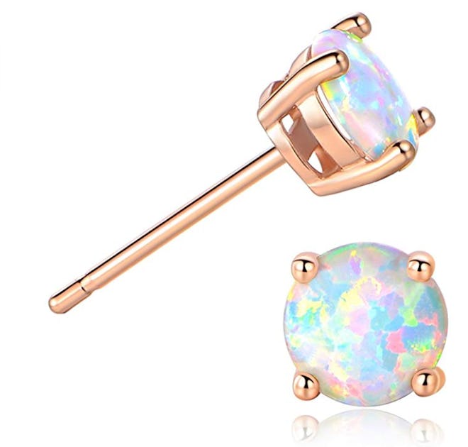 GEMSME Opal Stud Earrings 