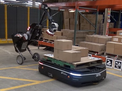 An insert from the video showing Boston Dynamics robot on a day job