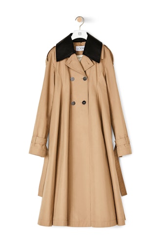 Pleated Trench Coat Beige