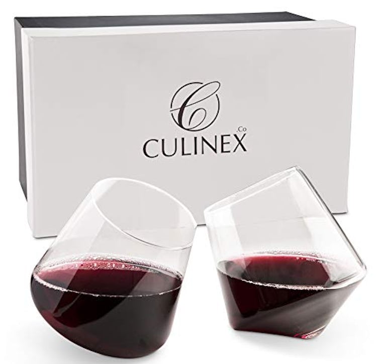 Veracity & Verve Hand Blown Stemless Wine Glasses, Set of 2 