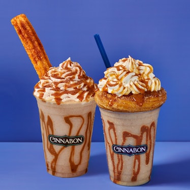 Cinnabon's new Churro Chillatta drink comes with your choice of a churro swirl or stick. 