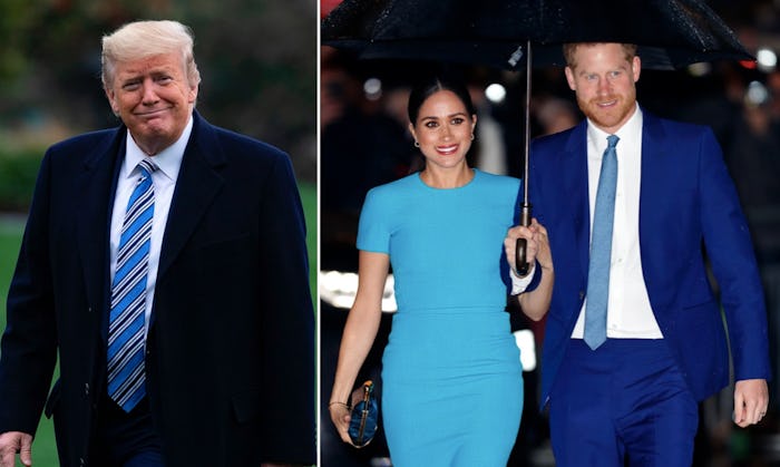 Prince Harry and Meghan Markle responded to President Trump's tweet about not providing them with se...