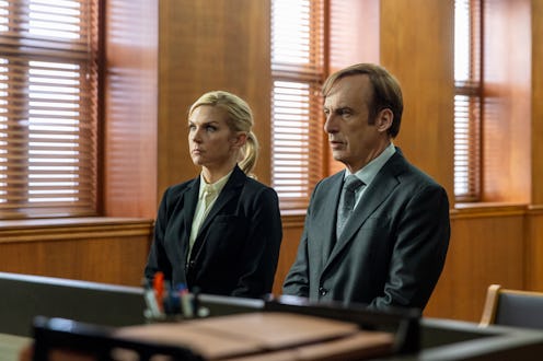 Rhea Seehorn as Kim Wexler and Bob Odenkirk as Jimmy McGill in Better Call Saul