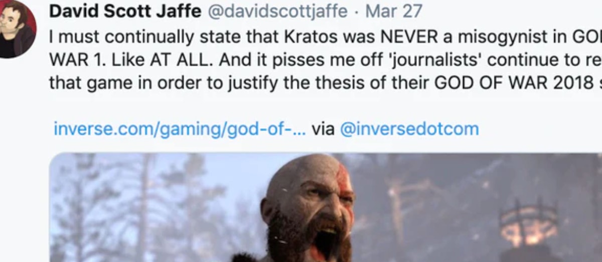 Original 'God of War' Director David Scott Jaffe Says Widespread Panning Of  'Forspoken' Driven By A-holes Who Clearly Don't Like Women, Black People,  Or PlayStation - Bounding Into Comics