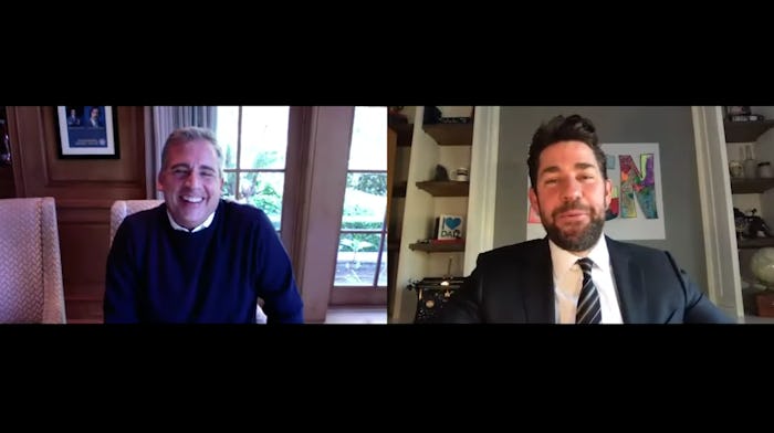 John Krasinski interviewed Steve Carell to mark the 15th anniversary of "The Office" in the premier ...