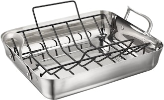 Calphalon Contemporary 16-Inch Stainless Steel Roasting Pan with Rack (16.25 by 13.75 by 4.25 inches...