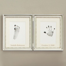 Silver Leaf Handprint & Footprint Frame