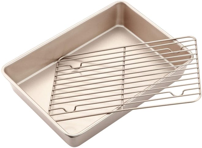 CHEFMADE Roasting Pan with Rack (13.8 by 10 by 2.5 inches)