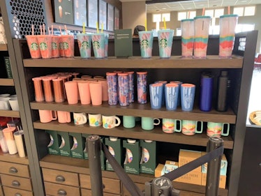 Starbucks' spring 2020 merchandise features pastel hues. 