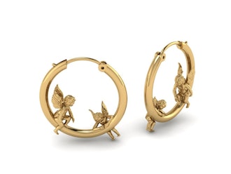 I See Angels On The Moon 1" Gold Hoops