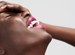 Beautycounter's Give 'Em Lip Trio comes in 3 bold colors like this The Fuchsia Is Clean shade