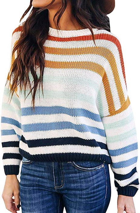 Zesica Long Sleeve Striped Crew Neck Sweater