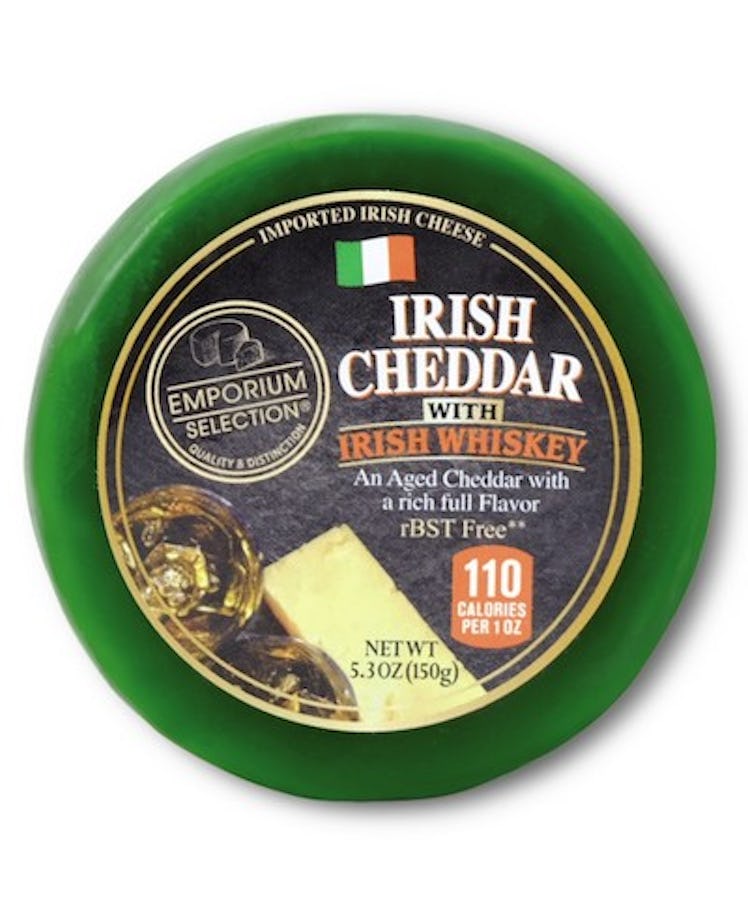 Aldi's 2020 St. Patrick's Day Finds include alcohol-infused cheeses.