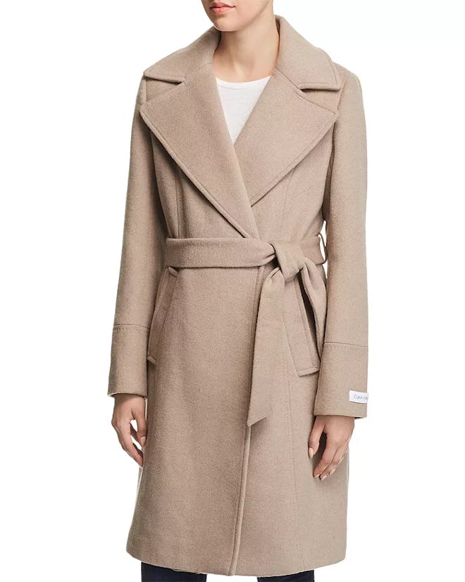 Notched Collar Wrap Coat