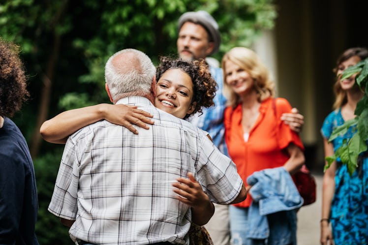 Young woman meeting boyfriend's father