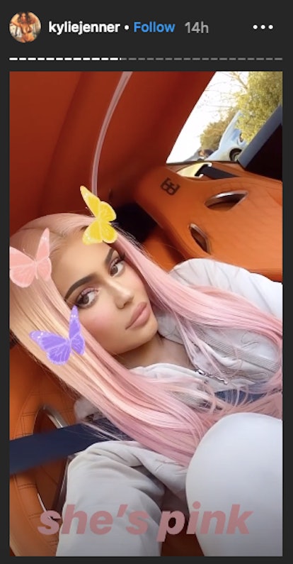 Kylie Jenner's pink hair is back. 