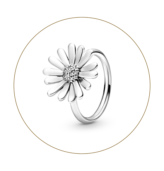 Pave Daisy Flower Statement Ring