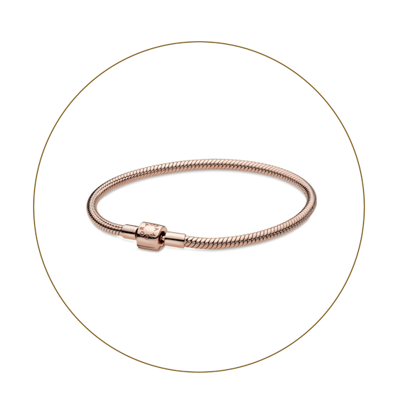 Pandora Moments Barrel Clasp Snake Chain Bracelet - Rose