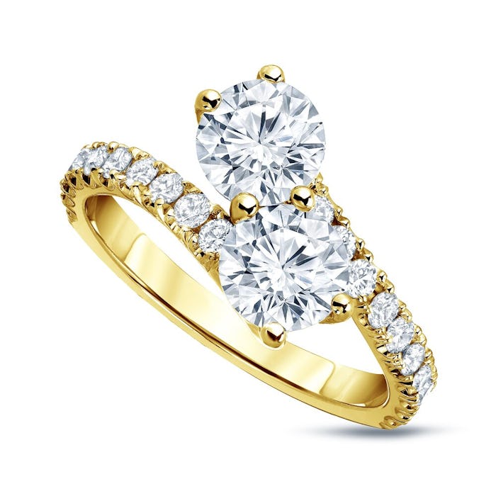 2ctw Round 2-Stone Diamond Engagement Ring 14k Gold