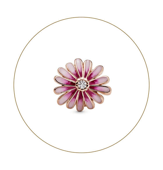 Pink Daisy Flower Charm