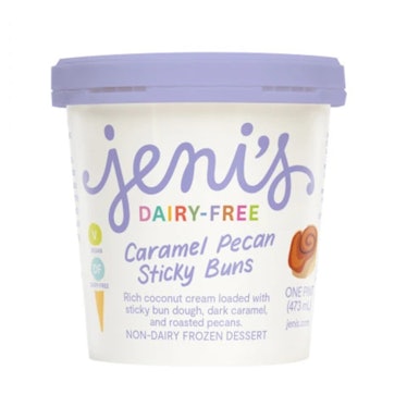 Jeni's new Caramel Pecan Sticky Buns Ice Cream is a dairy-free option you'll love.