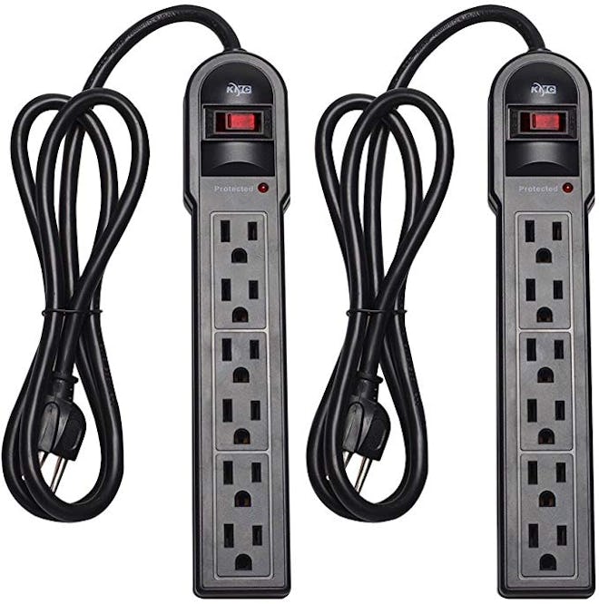 KMC 6-Outlet Surge Protector Power Strips (2-Pack)
