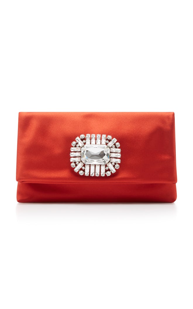 Titania Crystal-Embellished Satin Clutch