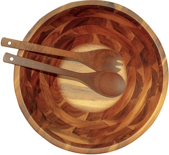 Aidea Acacia Wooden Salad Bowl Set (3-Pieces)