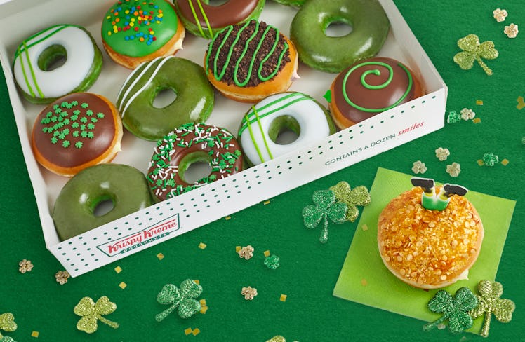 Krispy Kreme’s St. Patrick’s Day Doughnuts include the new Leprechaun Trap Doughnut. 