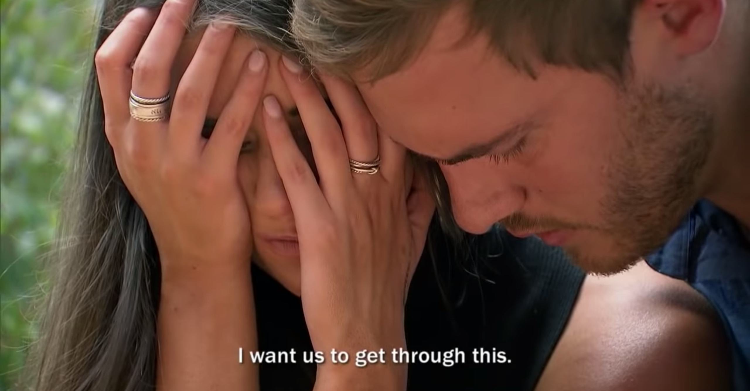 Madison and Peter from 'The Bachelor' having a difficult conversation about their relationship.