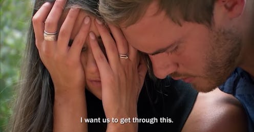 Madison and Peter from 'The Bachelor' having a difficult conversation about their relationship.