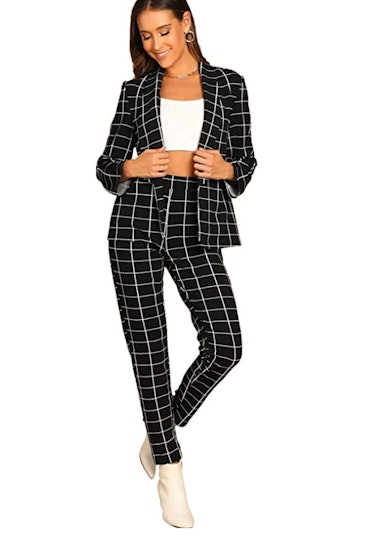 SheIn Women's Two-Piece Blazer And Pant Set Suit 