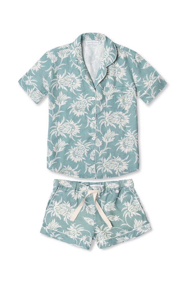 Short Sleeve Pyjama Set - Lotus Print 