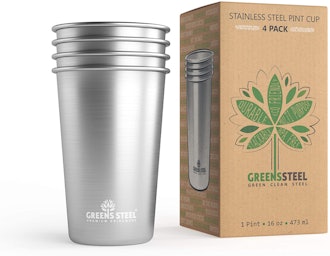 Greens Steel Stainless Steel Cups (4-Pack)