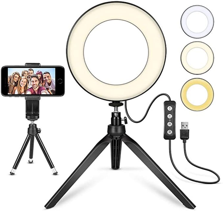 MACTREM LED Ring Light With Tripod Stand (6 Inches)