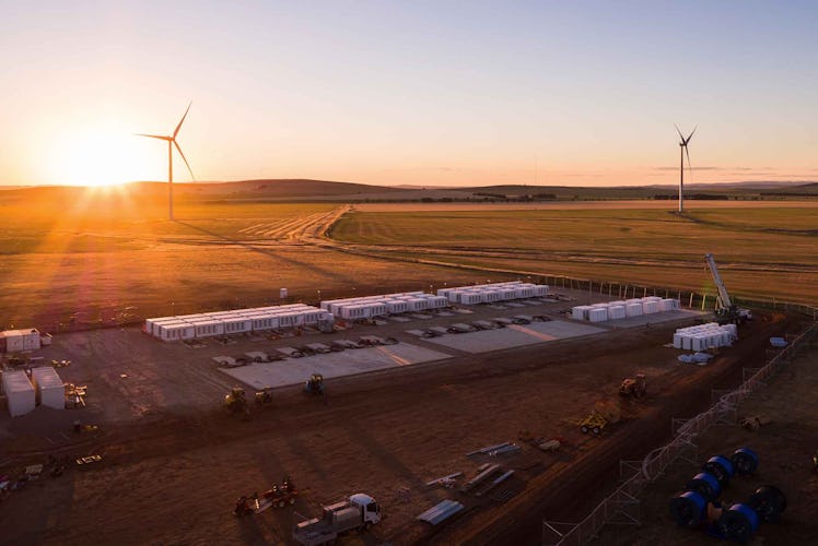 129 megawatt-hour battery construction in South Australia.