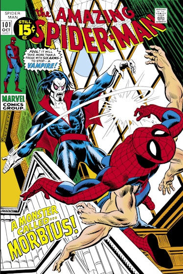 Morbius fighting Spiderman on the Cover of 'The Amazing Spider-Man' comic number 101