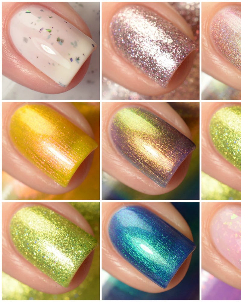 The new KBShimmer nail polishes range from thermal violet and bright lime green to bright blue and c...