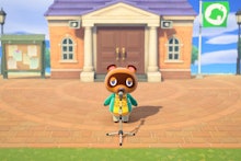 A screenshot from Animal Crossing: New Horizons while moving a home